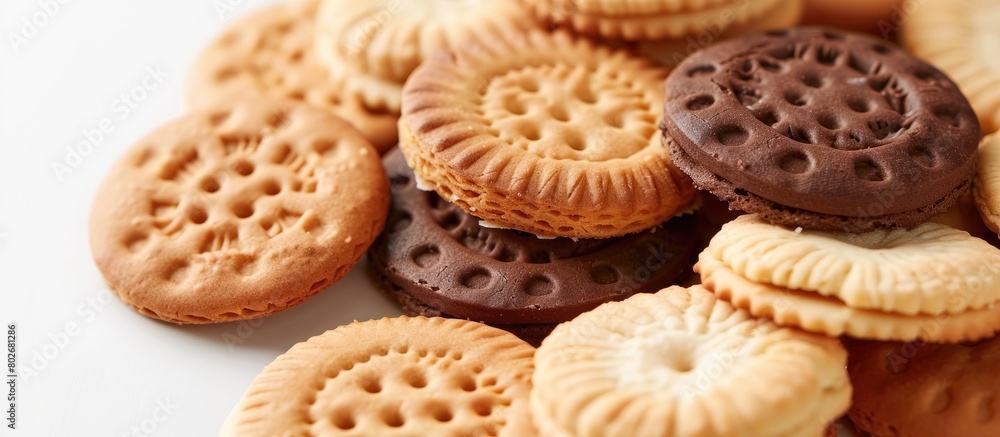 Biscuits displayed on a white background Biscuits displayed on a white background