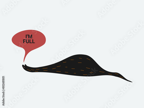 flat design satiety vector illustration