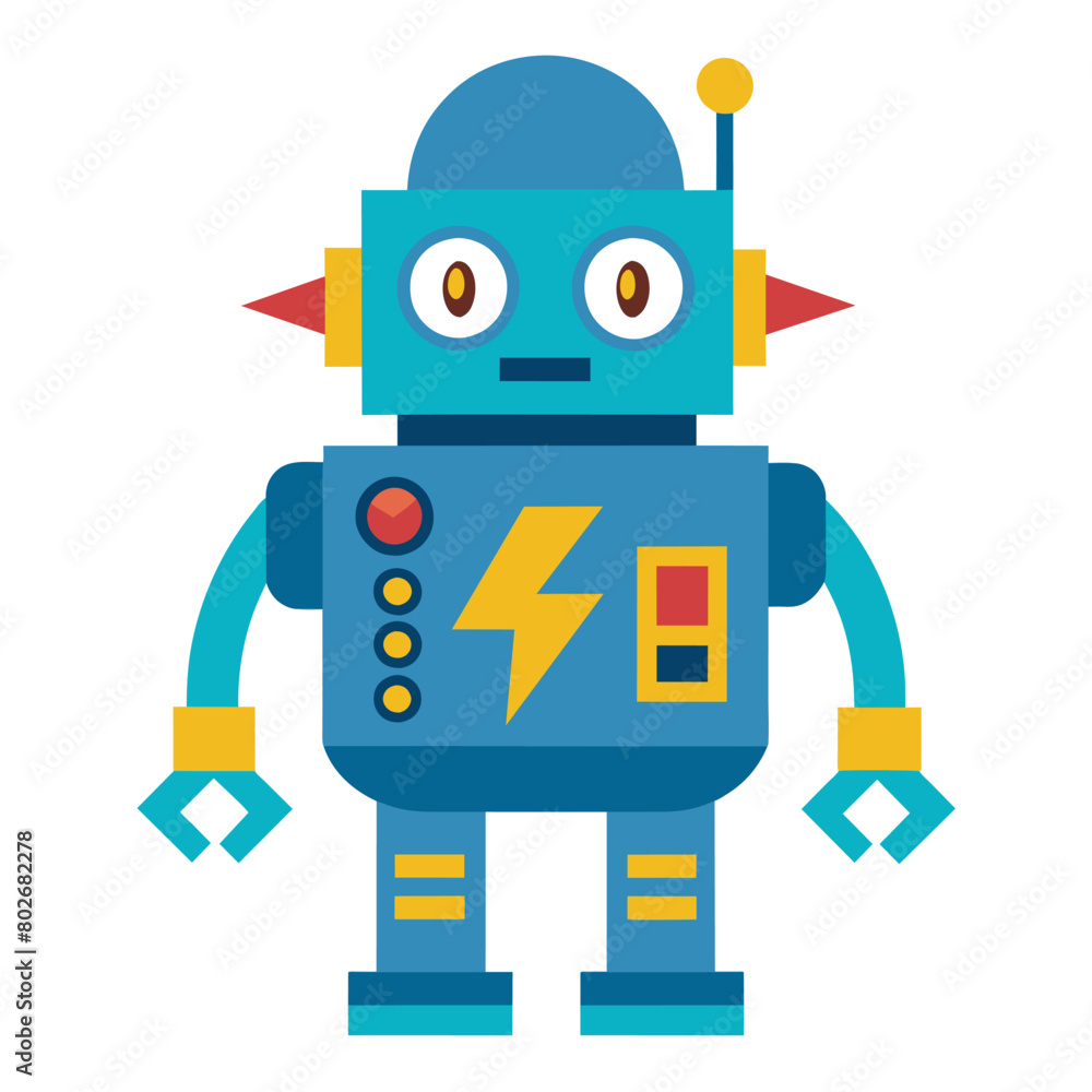 A robot with a lightning bolt 1 A robot with a lightning bolt 1