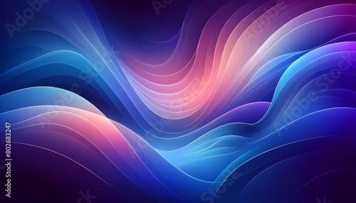 An abstract image with harmonious color gradients, featuring smooth transitions between cool tones of purple, blue, and pink. photo