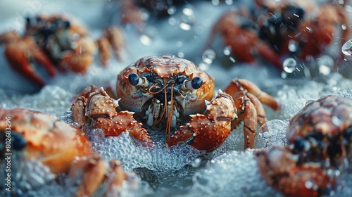 showcasing seafood products processed directly from the sea with natural freshness photo