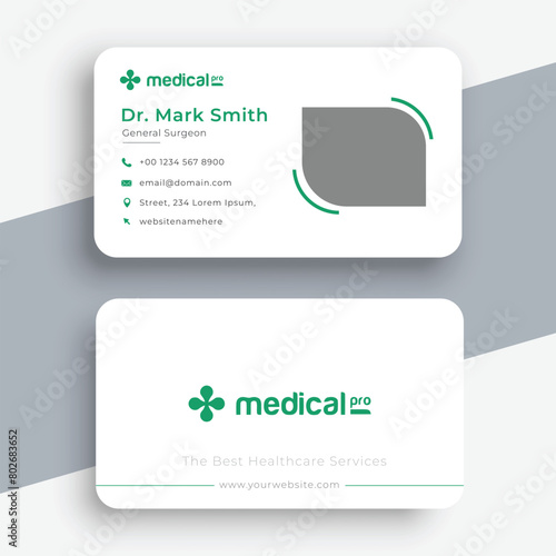 Vector medical healthcare or doctor business card or visiting card template design
