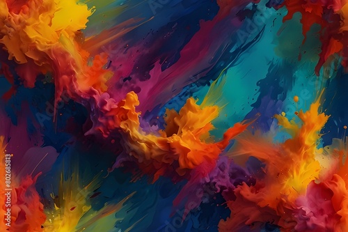 A captivating display of vivid colors blending seamlessly in an abstract oil illustration Generative AI 