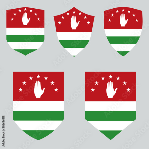 Set of Abkhazia Shield Vector 