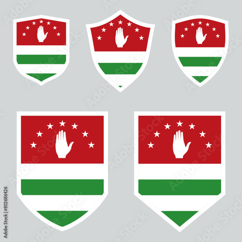 Set of Abkhazia Shield Vector 
