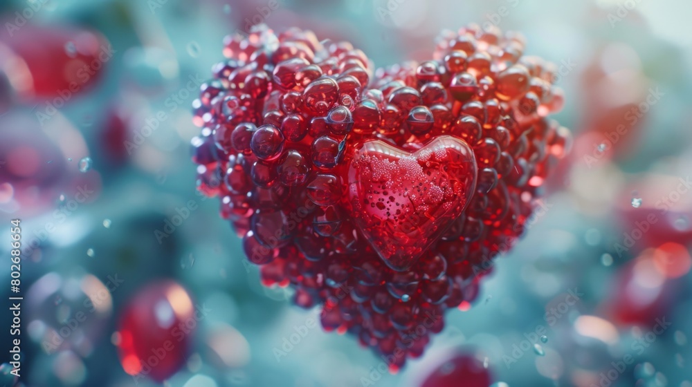 3D rendering image depicting comprehensive management strategies for patients with heart disease, including medication adherence, lifestyle modifications, and cardiac rehabilitation programs