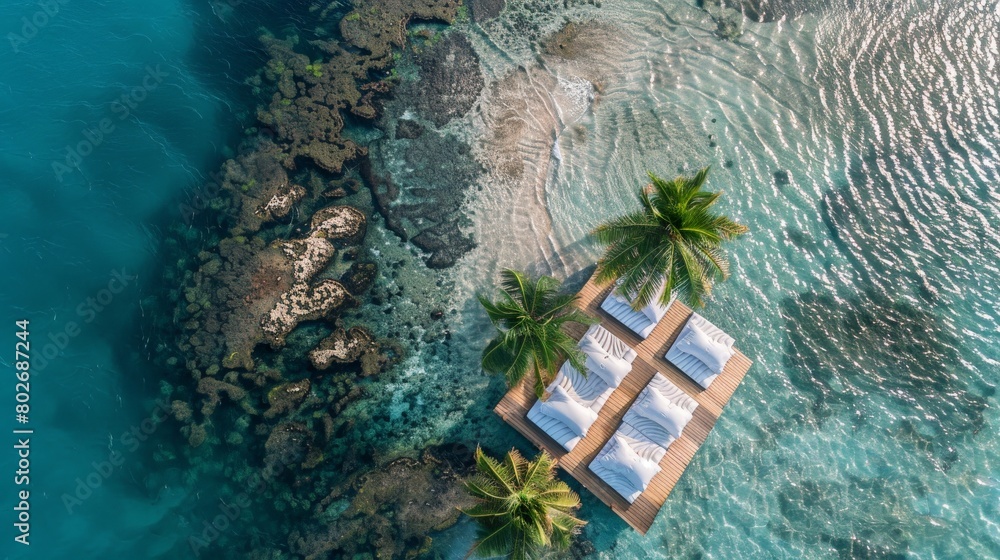 Aerial Photography of Inflatable Mattresses on the Sea Aerial Photography of Inflatable Mattresses on the Sea