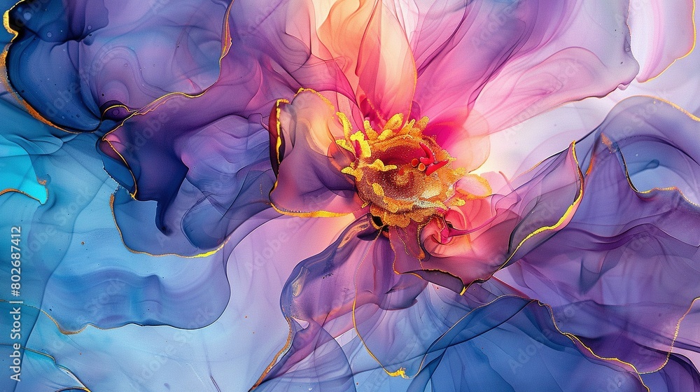 Ethereal Blooms: Vibrant Fluid Art in Modern Florals Ethereal Blooms: Vibrant Fluid Art in Modern Florals