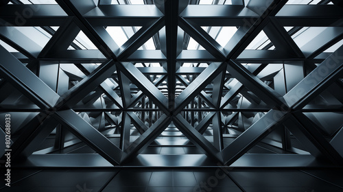 3d illustration explore the geometric patterns and symmetry inherent in steel structure in architecture.