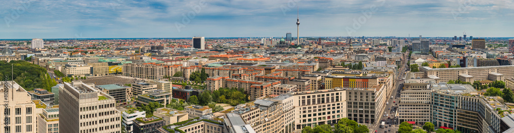 Obraz premium Berlin Germany, high angle view panorama city skyline at Potsdamer Platz business district