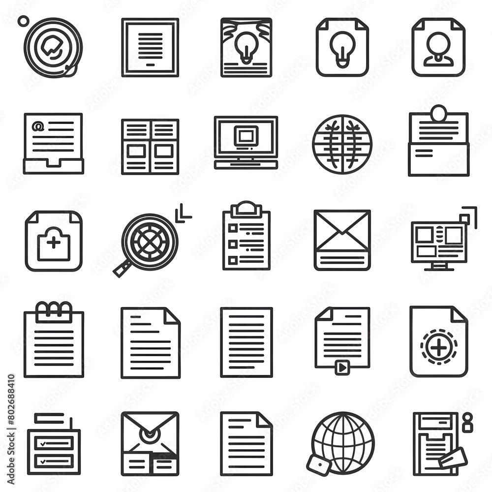 Vector set of information line icons Vector set of information line icons