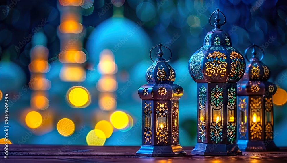 Unique decorations symbolizing Eid al-Fitr and Eid al-Adha Unique decorations symbolizing Eid al-Fitr and Eid al-Adha