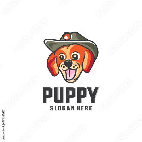 Puppy logo design vector illustration 