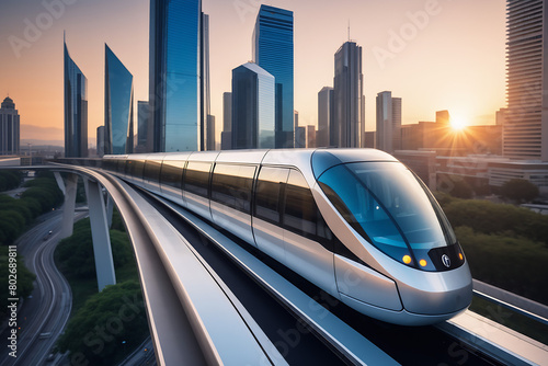 monorail in the city Generative AI