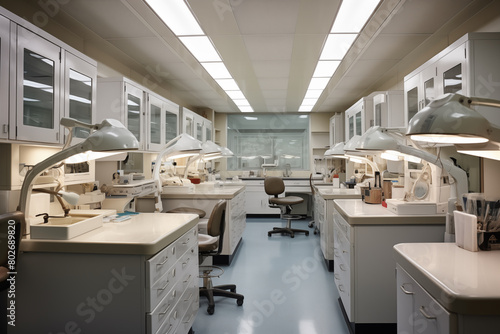 Dental clinic background interior modern with medical equipment. © Nittaya