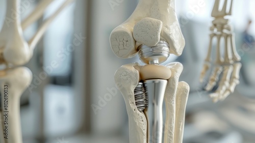 3D rendering image depicting joint replacement surgery, including total hip replacement, total knee replacement, and shoulder arthroplasty photo