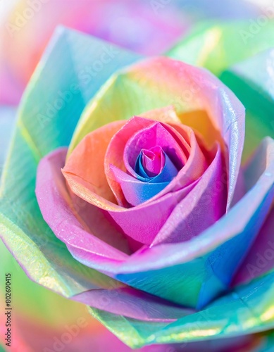 Colorful origami flower abstract