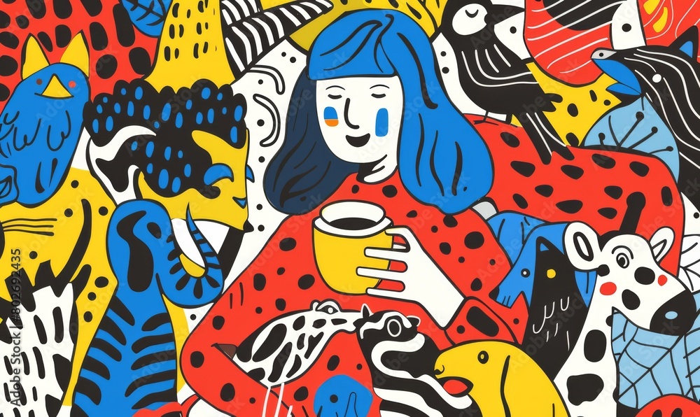 A woman with long dark hair holding coffee in her hands