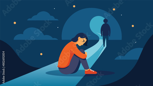 A person with depression feeling a glimmer of hope as they realize they are not alone and there is a path to healing through therapy..