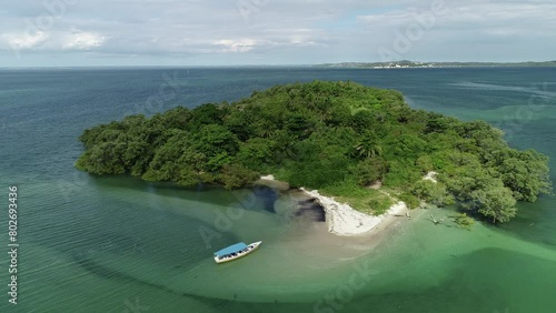 Aerial view of Ilha do Medo (Fear Island), Baía de Todos os Santos - Itaparica, Bahia, Brazil photo