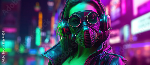 3d illustration of a cyberpunk girl