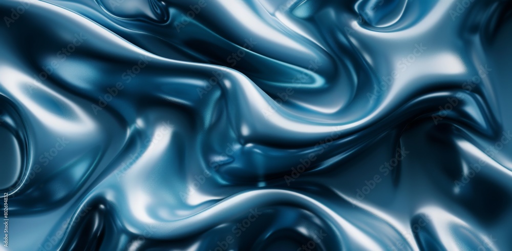 Fototapeta premium 3d render of abstract blue background with waves