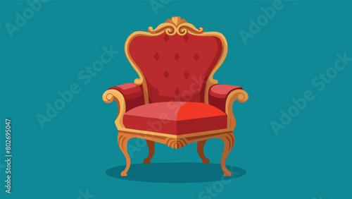 An antique armchair is carefully and refinished revealing the intricate woodwork beneath.. Vector illustration