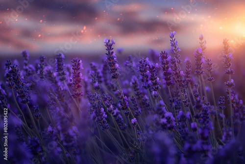 A field of lavender swaying gently