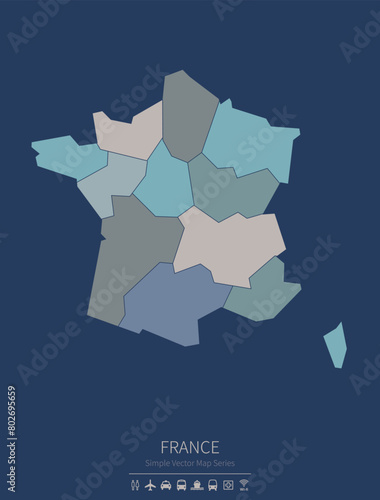 france map.
a simple map of the country.
