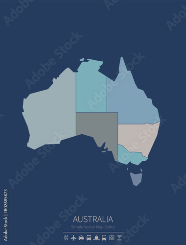 Austrlia map.
a simple map of the country.