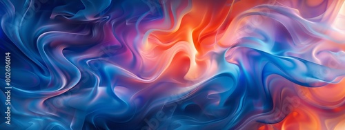 Abstract background with swirling lines in blue, orange and white colors