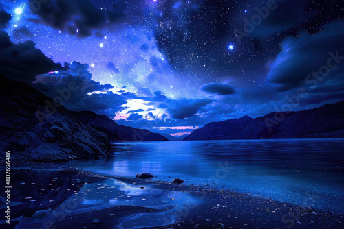 Deep indigo night sky inspiring awe © Veniamin Kraskov