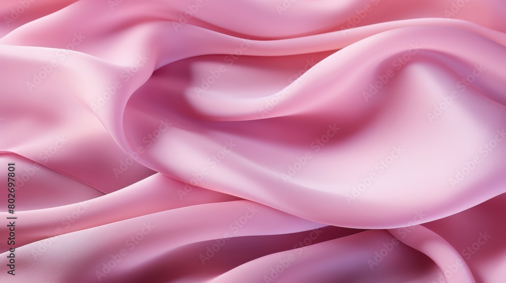 Close-up view of elegant soft pink satin fabric with graceful folds and smooth texture. Close-up view of elegant soft pink satin fabric with graceful folds and smooth texture.