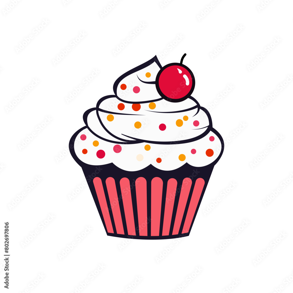 Cupcake icon on white background. Cupcake icon on white background.