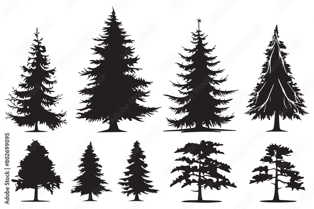 Obraz premium Christmas Tree Silhouette vectors