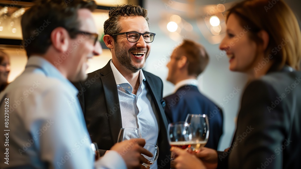 Group of entrepreneurs networking at a business event, lively and candid, Magazine Photography Style Group of entrepreneurs networking at a business event, lively and candid, Magazine Photography Style