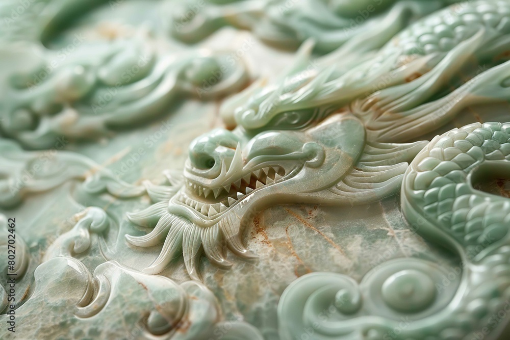 dragon in carved jade dragon in carved jade
