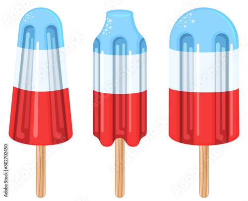 Gummy Rocket Popsicles Set - Summer Delight Vector Illustration 