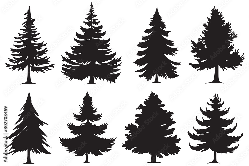 Obraz premium Christmas Tree Silhouette vectors