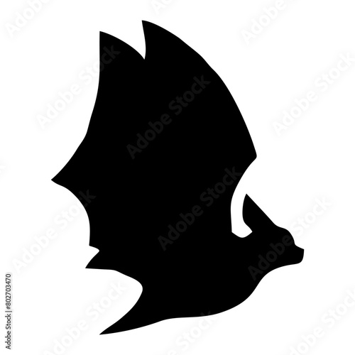 black silhouette of a bat