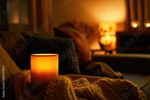 Warm amber lighting a cozy evening