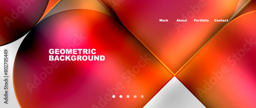 A pattern of geometric shapes in various shades of red and orange, resembling automotive lighting tints. The balls pop against the electric blue background