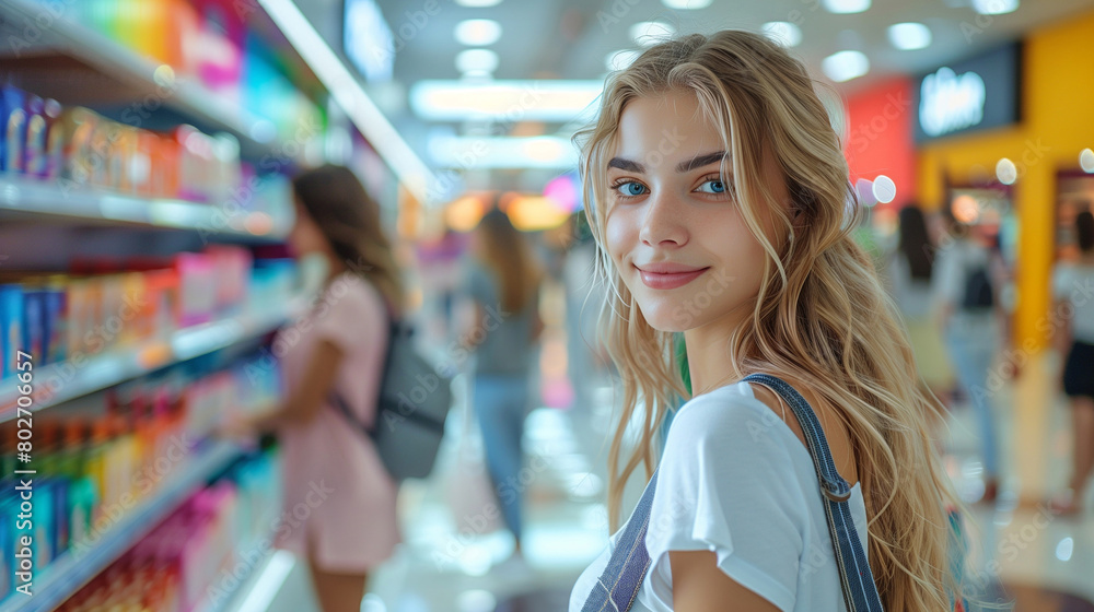 Girls at shopping center. Girls at shopping center.