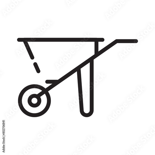 Barrow Cart Garden Line Icon
