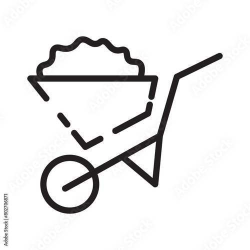Barrow Cart Garden Line Icon