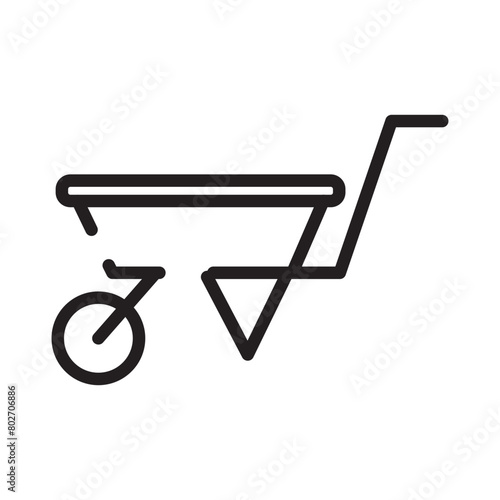 Barrow Cart Garden Line Icon