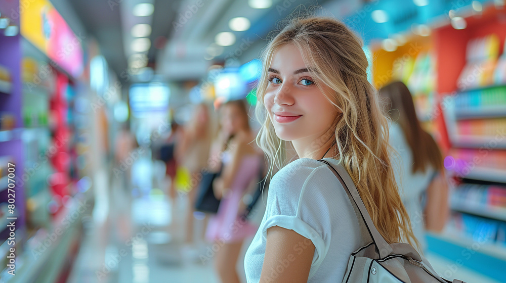 Girls at shopping center. Girls at shopping center.