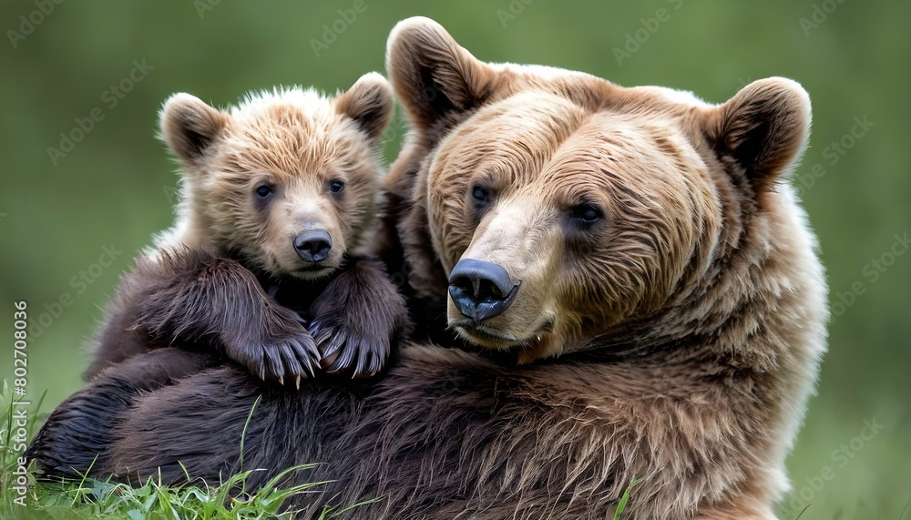 a-bear-cub-cuddled-up-with-its-mother-upscaled_9
