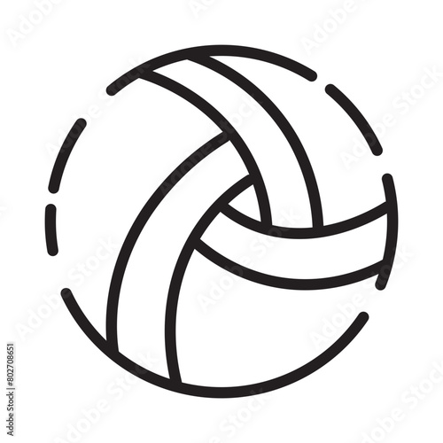 Ball Volley Game Line Icon