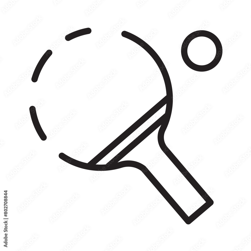 Ping Pong Racket Line Icon Ping Pong Racket Line Icon